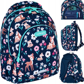 AstraBag viackomorový školský batoh Shades of blue 20 l